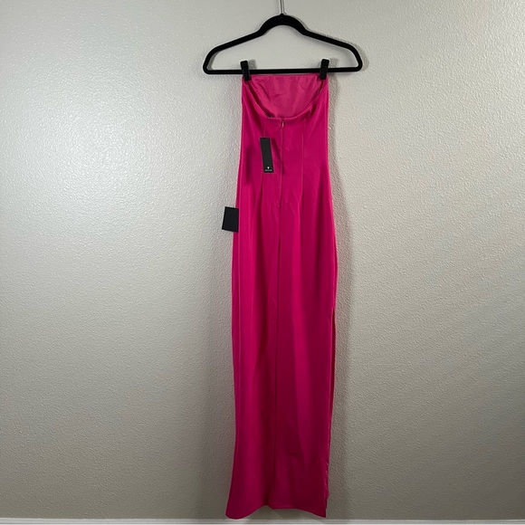 NWT Lulus Elaborate Excellence Hot Pink Strapless Bodycon Maxi Dress XXS - Picture 7 of 9